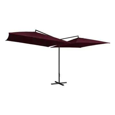 Double Parasol with Steel Pole 250x250 cm Bordeaux Red