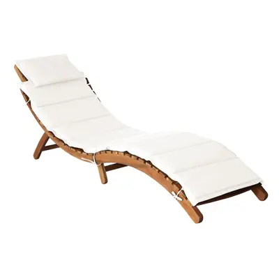 (cream, pcs) vidaXL Sun Loungers Chaise Lounge Recliner with Cushions Solid Wood Acacia