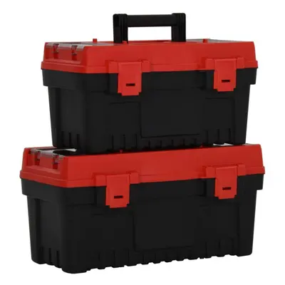 (55 x 27.5 x 28.5 cm) vidaXL Tool Box Set Piece Black&Red Tool Case 36x19x18.5 cm/55x27.5x28.5 c