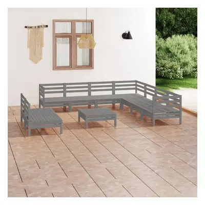 vidaXL Garden Lounge Set Outdoor Lounge Set Piece Solid Wood Pine Grey