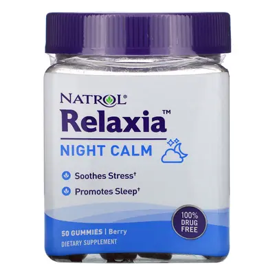 Natrol, Relaxia, Night Calm, Berry, Gummies