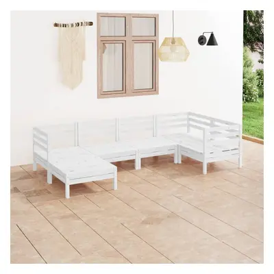 vidaXL Garden Lounge Set Outdoor Lounge Set Piece Solid Wood Pine White