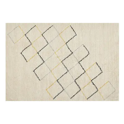 Cotton Area Rug x cm Beige TEZPUR