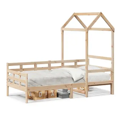 (natural, x cm) vidaXL Day Bed with Roof Sofa Bed Daybed Guest Bed 90x200 cm Solid Wood Pine