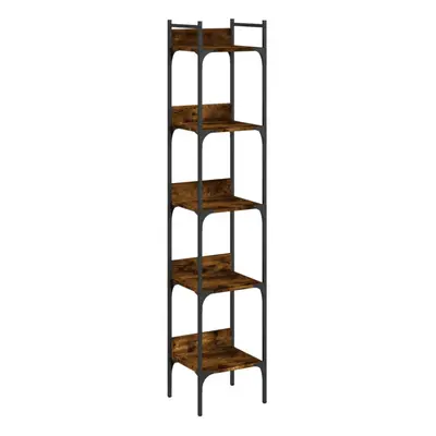 (smoked oak, x x cm) vidaXL Bookshelf Bookcase Storage Cabinet Shelving Unit Rack Engineered Woo