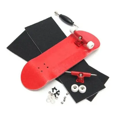 (Red) Wooden Multicolor Baseboard Mini Skateboard Set Indoor Toys