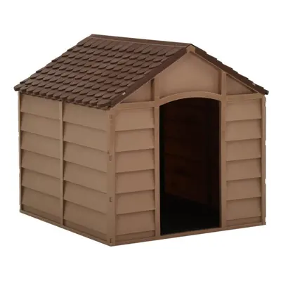 (71 x 71.5 x cm) vidaXL Dog House Brown PP Animal Shelter Pet Supply 71x71.5x68 cm/86x84x82 cm