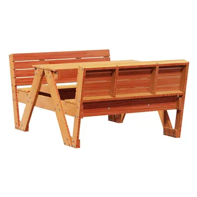 vidaXL Picnic Table for Kids Sand Box Play Table Wax Brown Solid Wood Pine