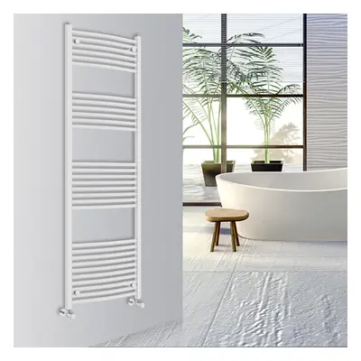 (White, 1800x600mm) Warmehaus Curved Bathroom Heated Towel Rail Warmer Radiator Central Heating