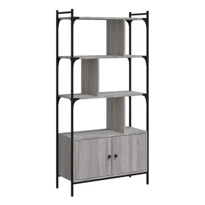 (grey sonoma, 76.5 x x 154.5 cm) vidaXL Bookcase with Doors Book Shelf Storage Shelf Organiser E