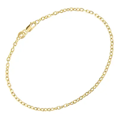 Jewelco London 9ct Yellow Gold Cable Chain Bracelet 2mm 7.5 inch 19cm - 060AXLBRVY-7.5