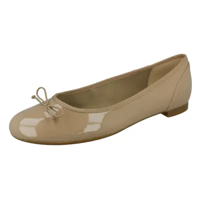 (Nude, UK 3) Ladies Clarks Ballerina Style Flats Couture Bloom - D Fit