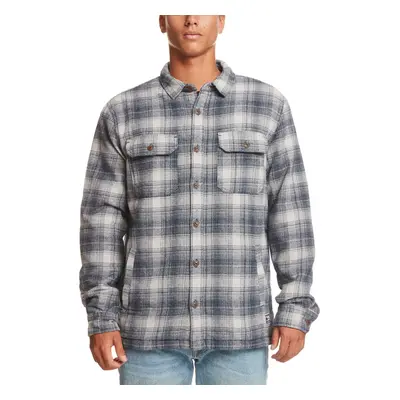 (M, Camus) Quiksilver Mens Campus Sherpa Lined Winter Checked Overshirt - Camus