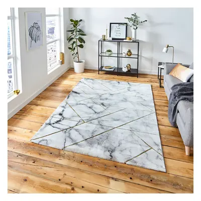 (Ivory / Gold, x Cm) Think Rugs Craft Abstract Textured Rug