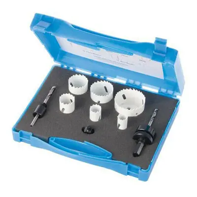 9 Piece 19mm 57mm Holesaw Kit + Arbors Bi Metal Hole Cutter For Plumbers