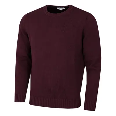 (S, Burgundy) Calvin Klein Mens Knit Crew Neck Cotton CK Golf Sweater