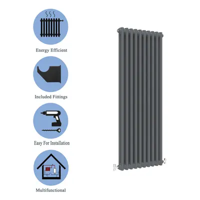 (Anthracite , 1500*470mm) Cast Iron Style Radiators