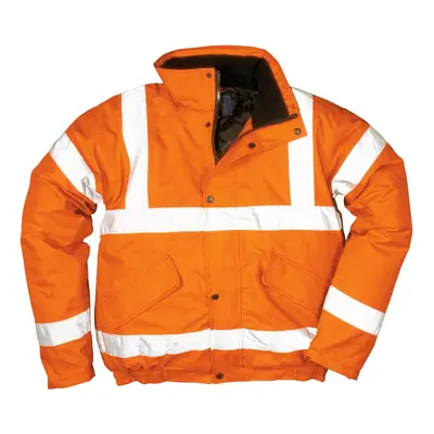 (3XL, Orange) Portwest Mens Hi-Vis Safety Workwear Bomber Jacket GO/RT