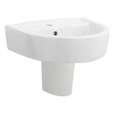 1 Tap Hole Basin & Semi Pedestal - 420mm