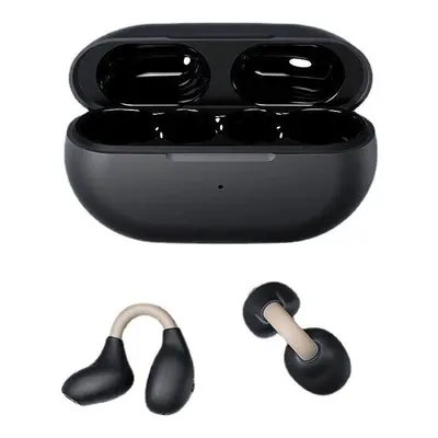 (Black) Wireless Ear Clip Bone Conduction Headphones fones Bluetooth 5.3 Ear Clip on Ear Earring