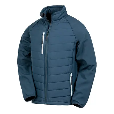 (S, Navy/Grey) Result Mens Black Compass Padded Soft Shell Jacket