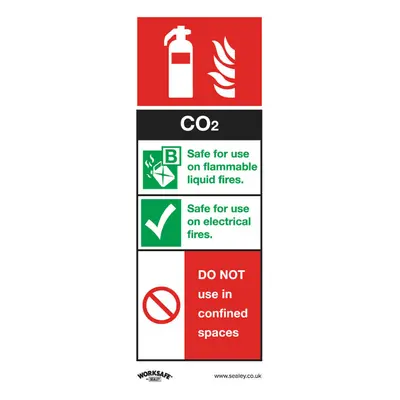 10x CO2 FIRE EXTINGUISHER Health & Safety Sign Rigid Plastic x 210mm Warning