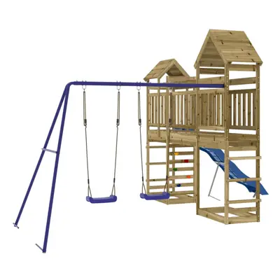 (solid impregnated pinewood) vidaXL Outdoor Playset Garden Playhouse Play Towers Impregnated Woo