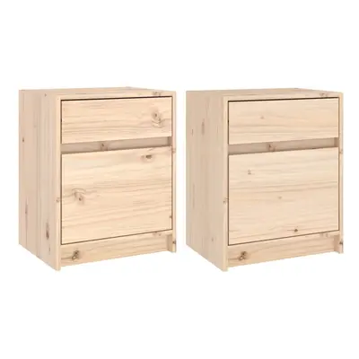 (light wood, 2) vidaXL 1/2x Solid Pinewood Bedside Cabinet Wooden Bedside Table Multi Colours