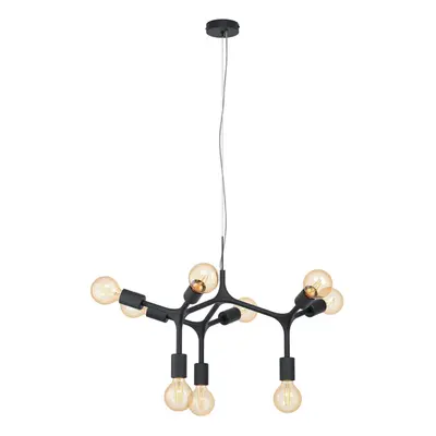 Pendant Ceiling Light Bulb Colour Black Arms & Lamp Holders Bulb E27 9x60W