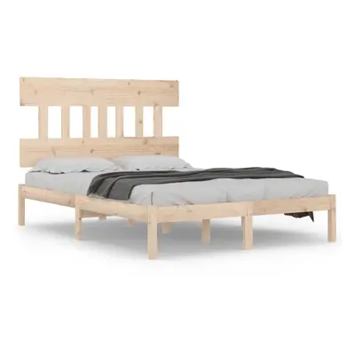 vidaXL Solid Wood Bed Frame 140x200 cm Wooden Bedstead Platform Bed Frame