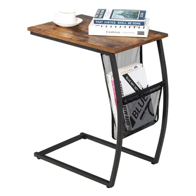 C-shaped Snack Table Industrial Side Table Metal Frame Coffee Laptop