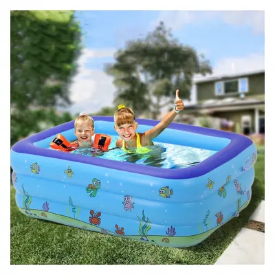 (1.8m) 1.3M/1.8M/2.1M Three-ring Rectangular Children's Inflatable Swimming Pool for Outdoor