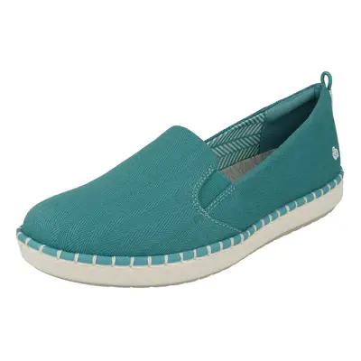 (UK 3, Aqua (Blue)) Ladies Cloud Steppers By Clarks Loafer Style Shoes Step Glow Slip - D Fit