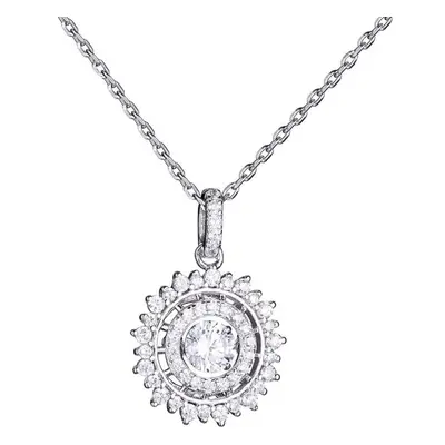 Sterling Silver Pendant Rotatable Zirconia Sparkle Inch