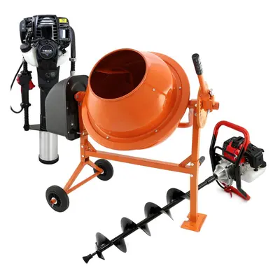 Earth Auger, Cement Mixer & 120mm Stroke Post Driver Petrol Electric Fence