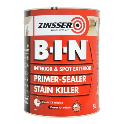 Zinsser B-I-N Primer Sealer Interior Exterior Stain Killer Paint 5l