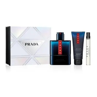 Prada Luna Rossa Ocean Pcs Set For Men: 3.4 Eau De Toilette + 3.4 Shower Gel + 0.34 Eau De Toile