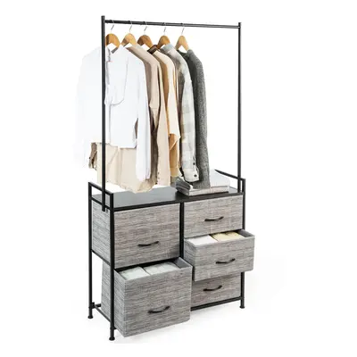 Metal Clothes Hanging Rail Clothing Wardrobe Closet Storage Rack