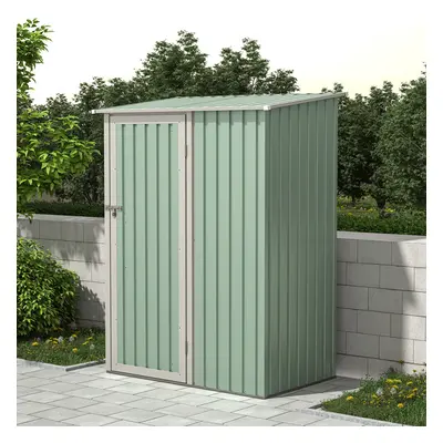 Charles Bentley 4.7ft x 3ft Metal Storage Shed Chest Small Green Roof Door Apex