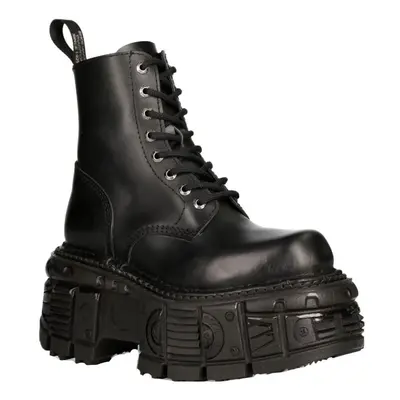 (46) New Rock M-MILI084N-S5 Unisex Black Leather Boots