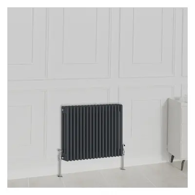 (600x830mm-3 Column, Anthracite) NRG Traditional Radiator Horizontal Vertical Cast Iron Style Do