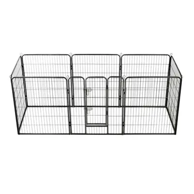 vidaXL Dog Playpen Panels Steel 80x100cm Black Enclosure Run Cage Kennel