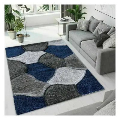 (Blue-Grey , x cm ) Modern Shaggy Hallway Runner Living Room PONA Rugs