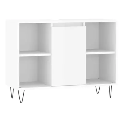 (high gloss white) vidaXL Bathroom Cabinet Vanity Unit Highboard Cupboard Black Engineered Wood