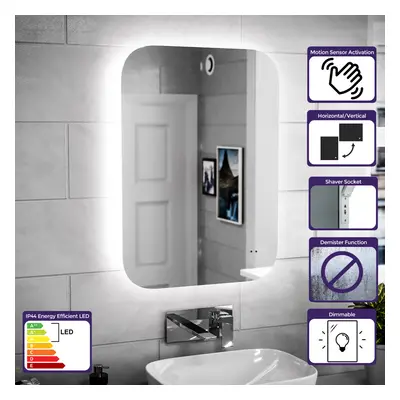 Nes Home Motion Sensor Bathroom LED Mirror Shaver Socket Demister x 700mm