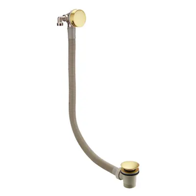 Modern Brushed Brass Waterfall Bath Filler with Pop Up Waste and Overflow