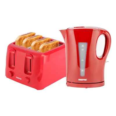 Geepas 1.7L Electric Kettle & Slice Bread Toaster Kitchen Combo Set