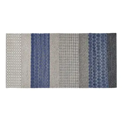 Wool Area Rug x cm Blue and Grey AKKAYA