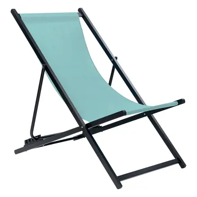 Folding Deck Chair Turquoise and Black LOCRI II