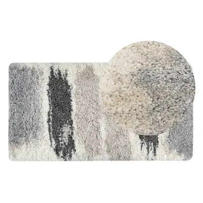 Shaggy Area Rug x cm White and Grey MARTUNI